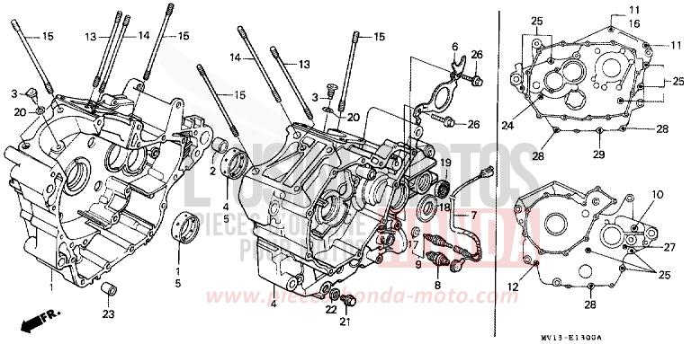 CRANKCASE for Africa Twin 750 SPACE BLUE (PB136I) from 1992